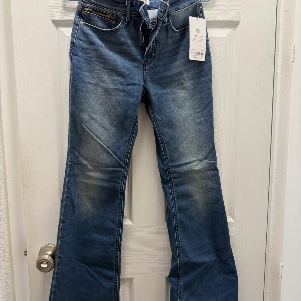 Athleta Flare & Wide Leg Blue Jeans